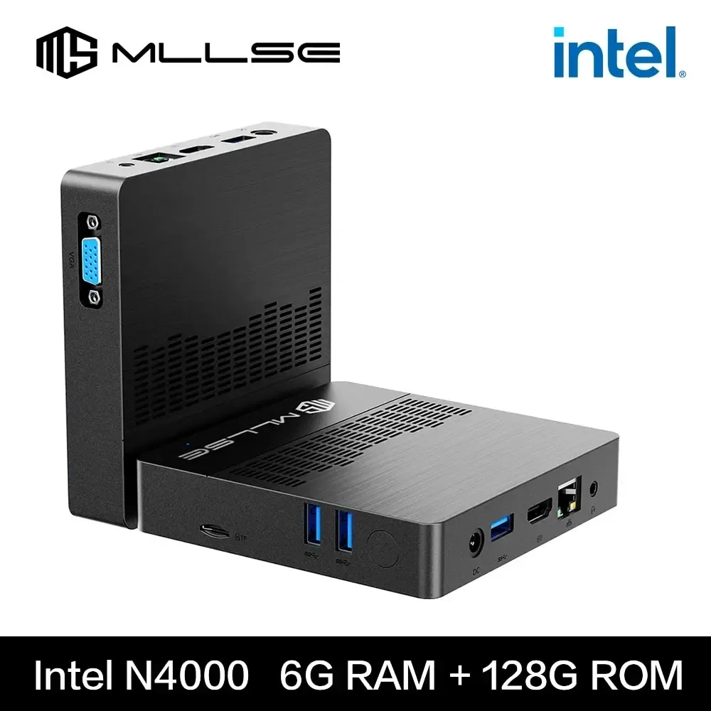 [Taxa Inclusa/Moedas] Mini Pc Mllse, Cpu Intel Gemini Lake N4000, 6gb Ram/128gb Ssd, Wifi, Hdmi, Bluetooth, Windows 11, Placa Grfica Intel